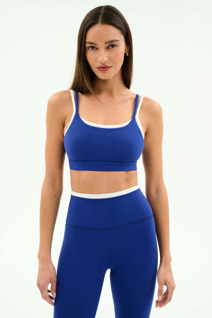 Elliah Airweight Double Layer Bra - Cobalt/White