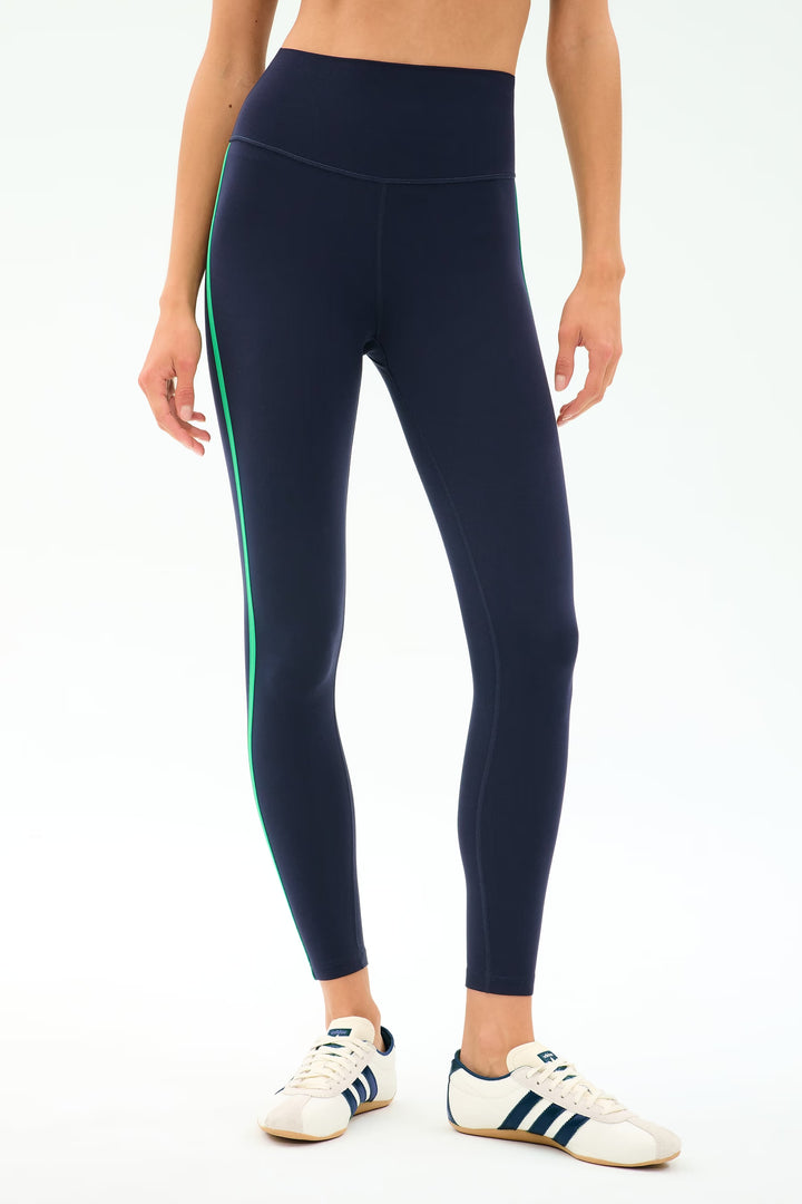 Amber Airweight High Waist 7/8 Legging - Indigo/Spearmint