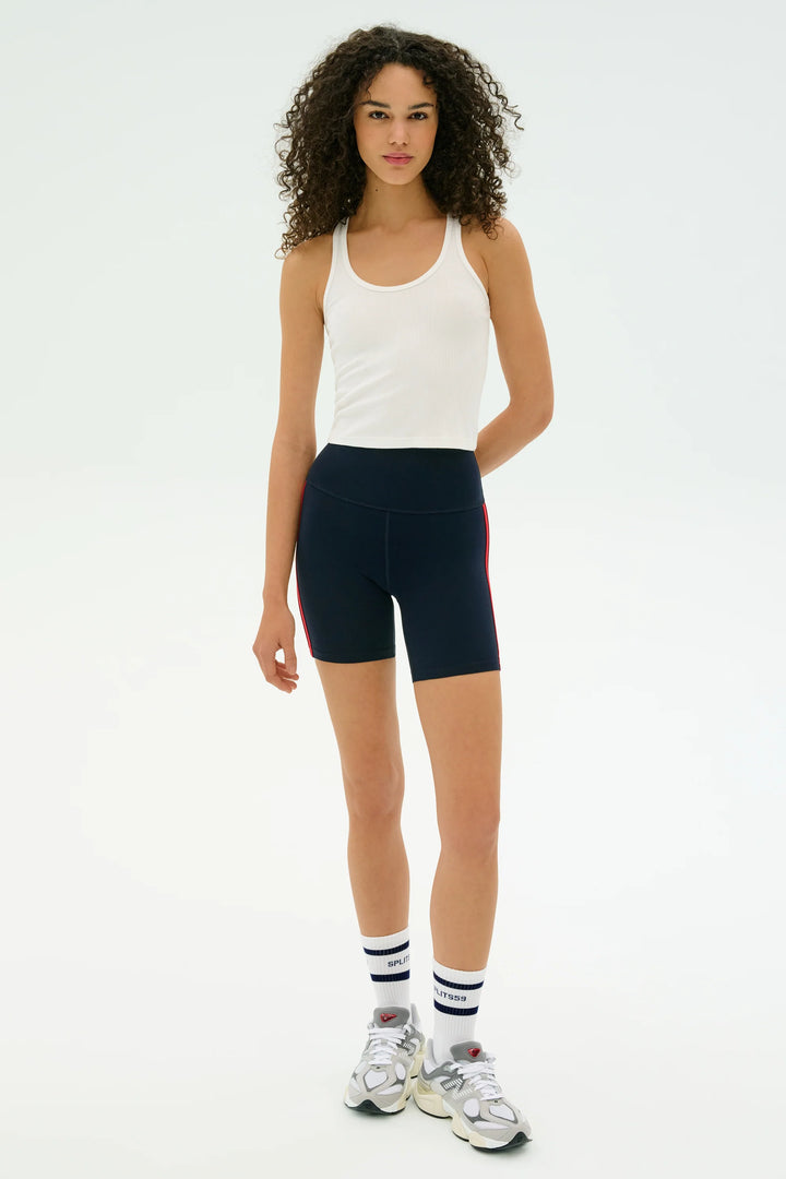 Ashby Rib Crop Tank - White
