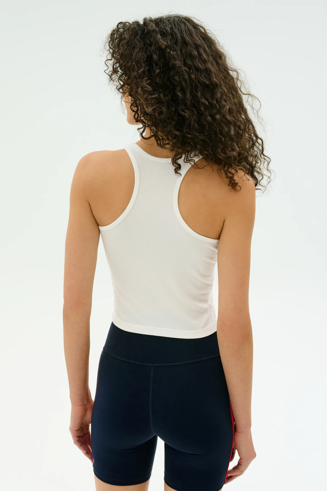 Ashby Rib Crop Tank - White