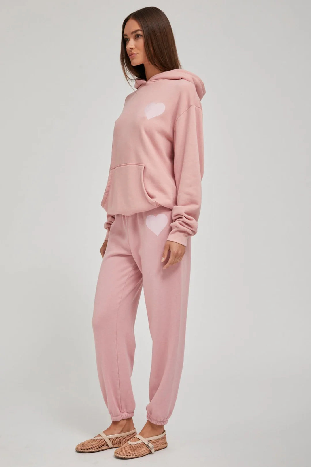 Heart Sweatpant - Camelia (Warm Pink)