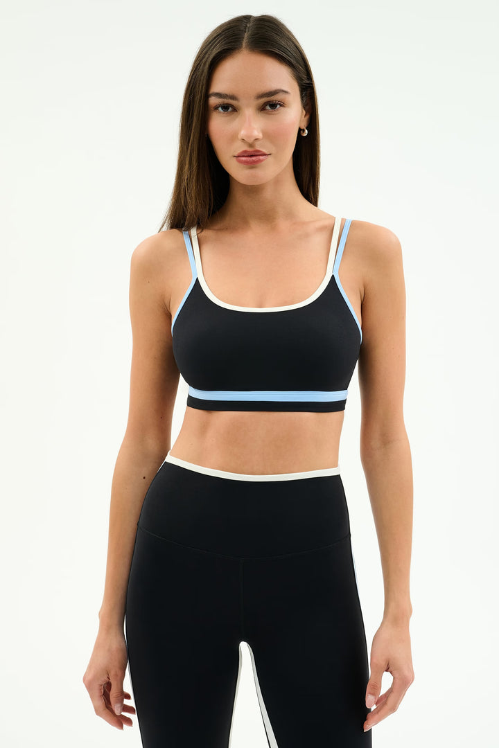 Eva Rigor Double Strap Bra -  Black/Skylight
