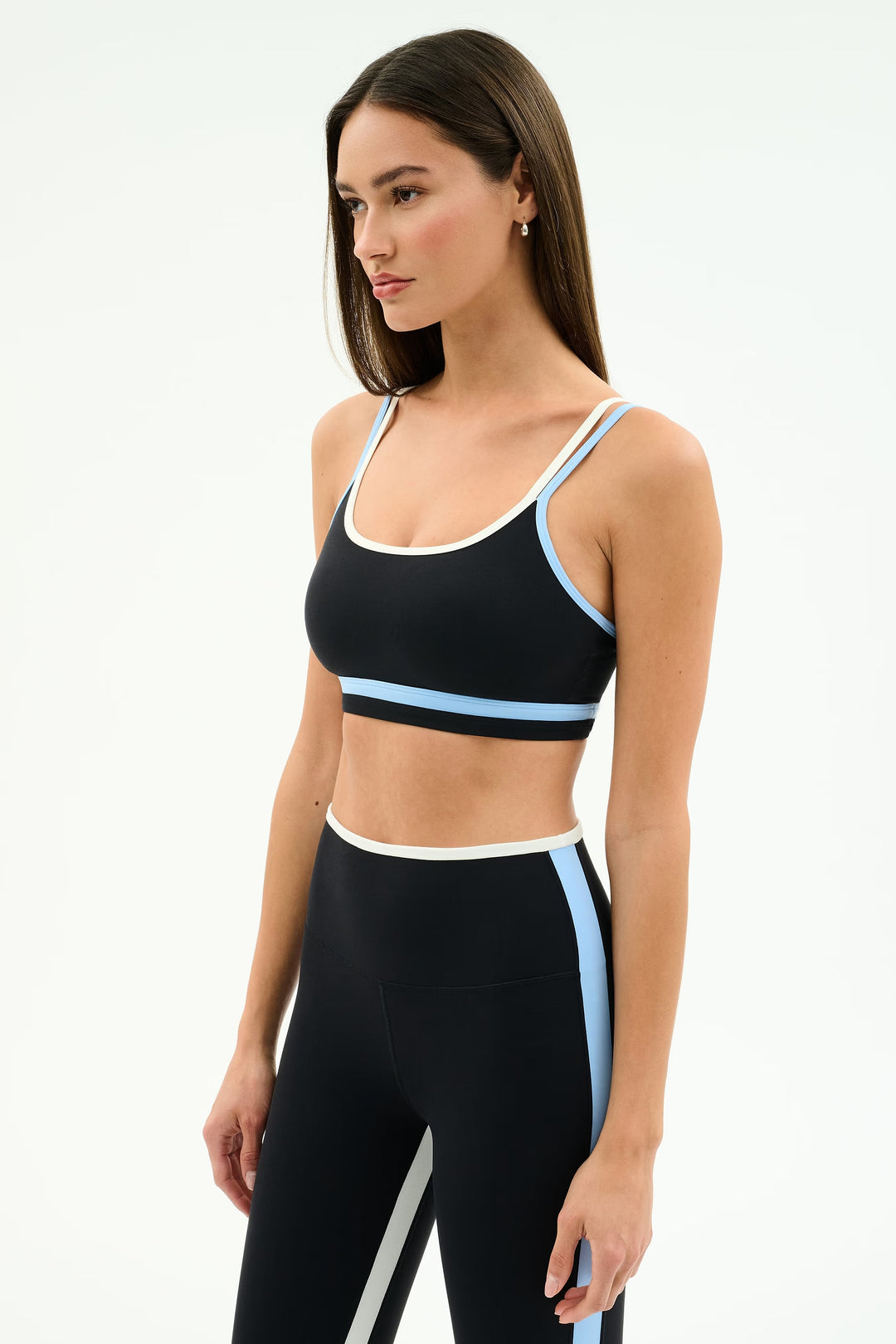 Eva Rigor Double Strap Bra -  Black/Skylight