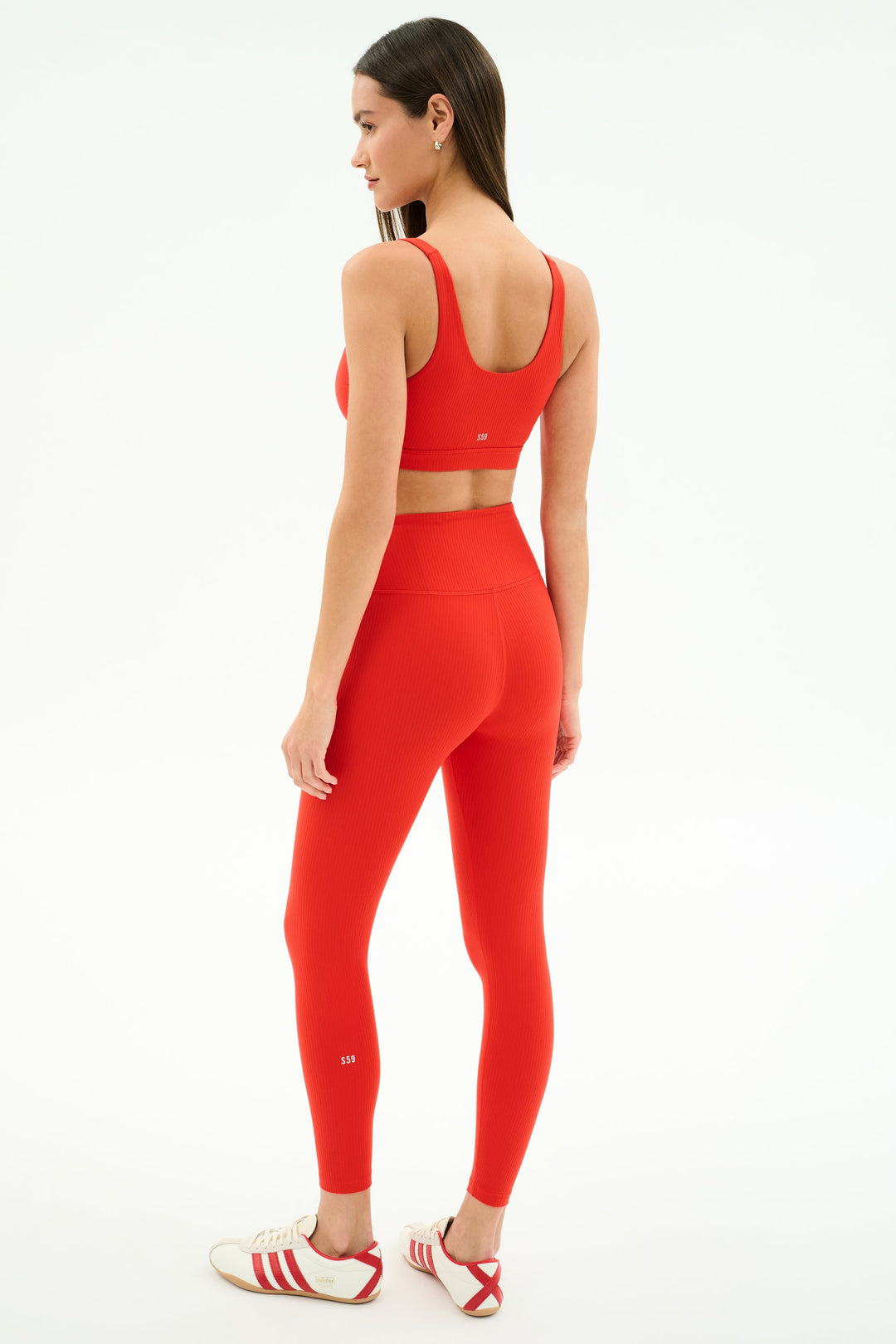 Airweight Rib High Waist 7/8 - Lotus Red