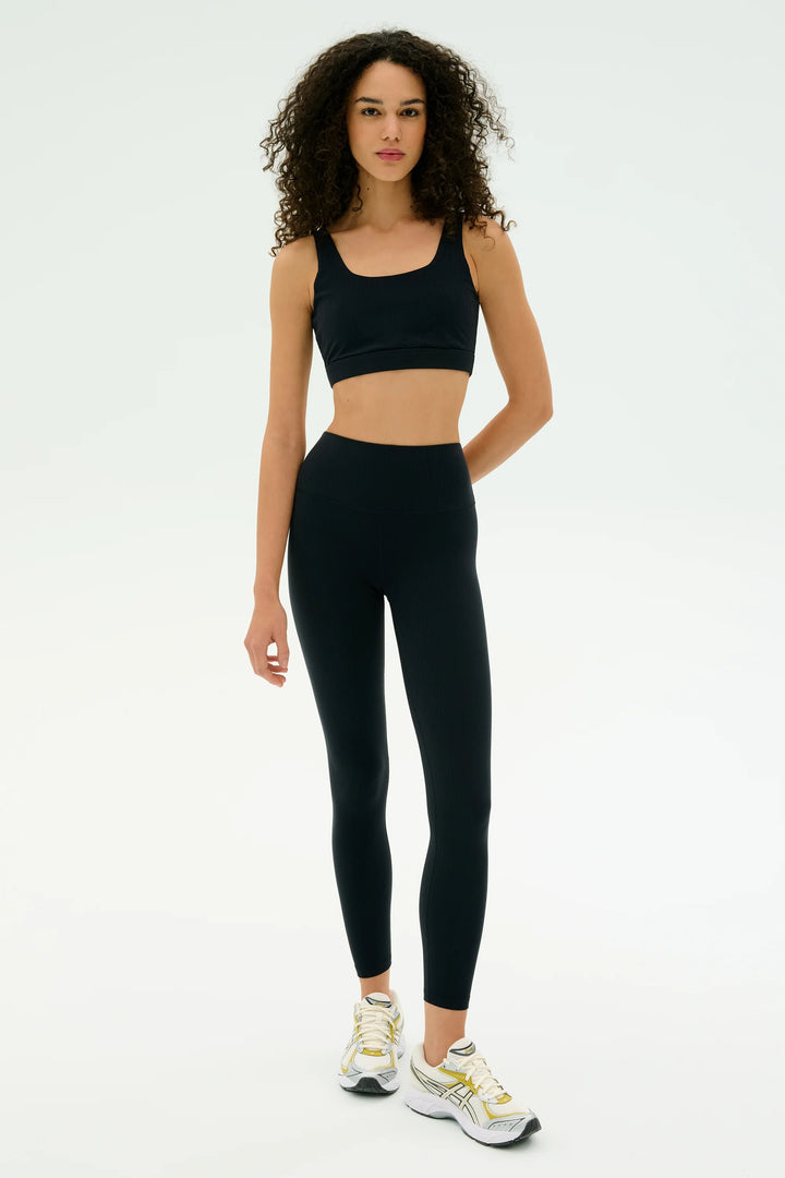 Airweight Rib High Waist 7/8 Legging - Black