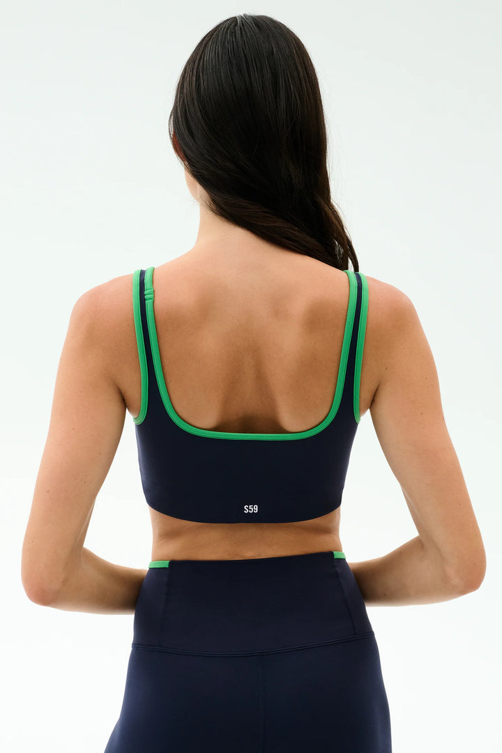 Cait Rigor Bra - Indigo/Grass
