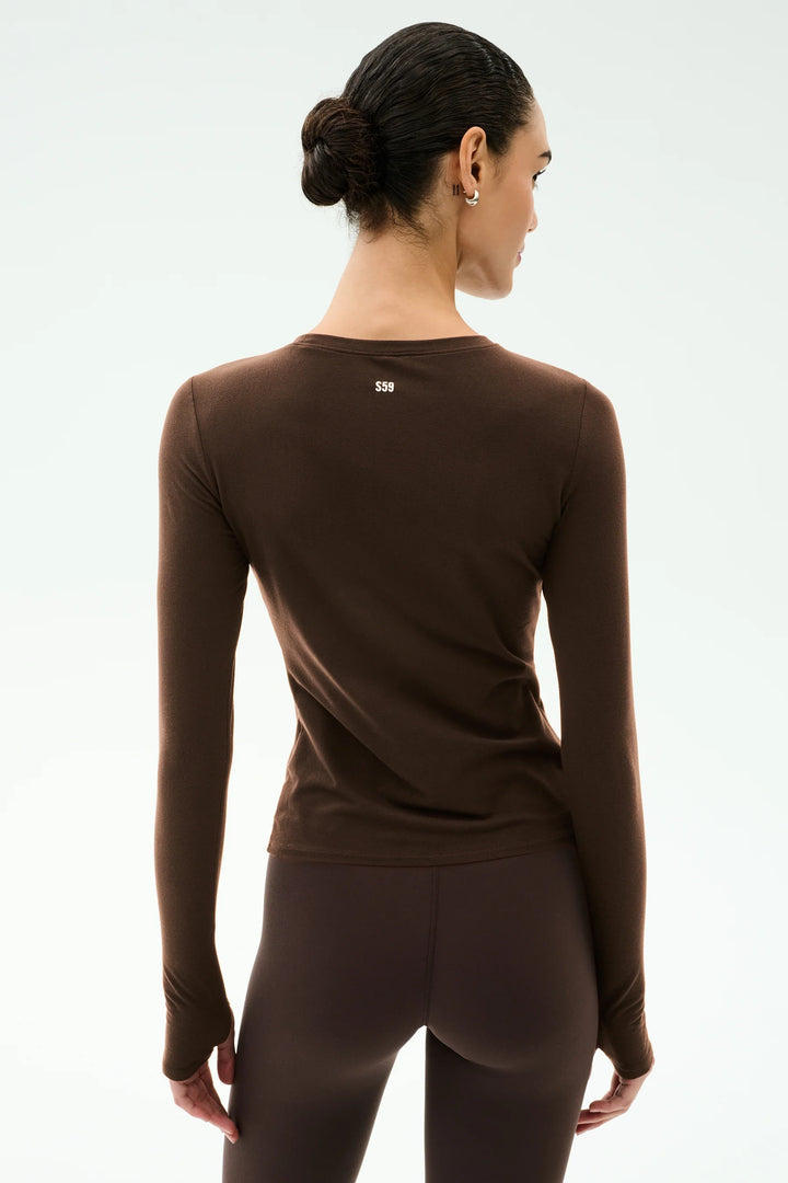 Airweight Lite Long Sleeve Waist Length - Dark Chocolate