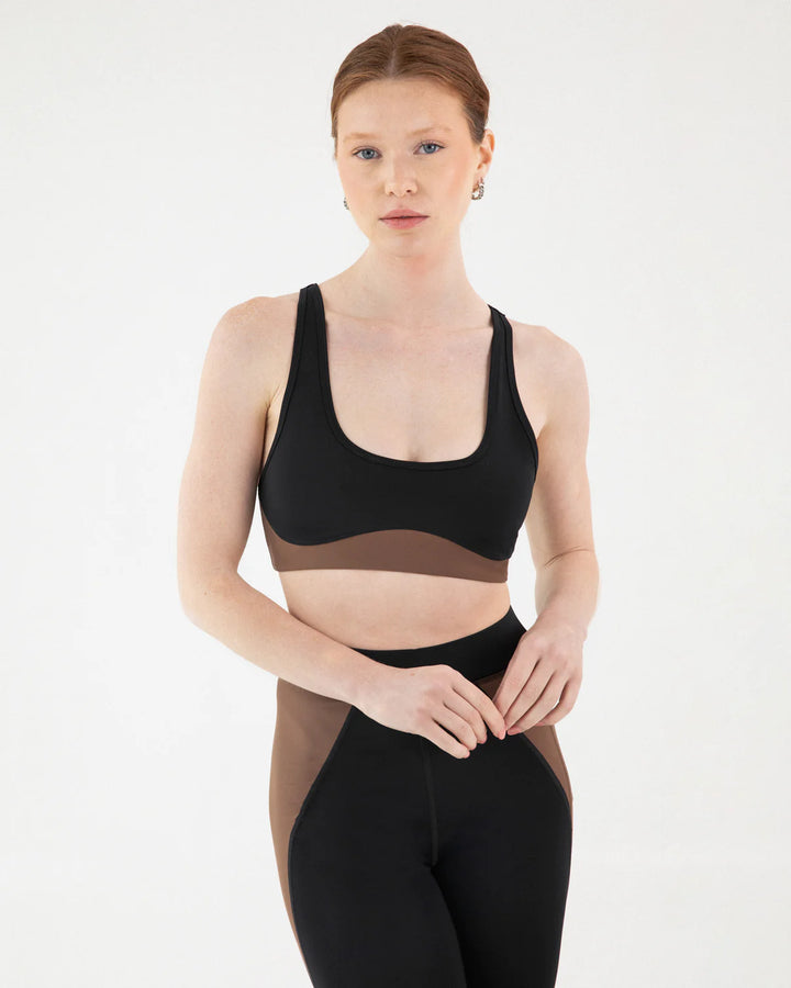 Heartbreaker Sports Bra - Black/Brown