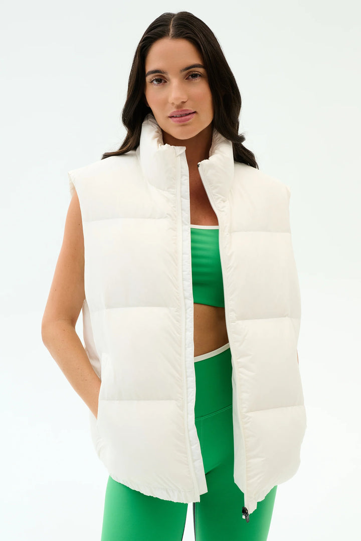 Summit Nylon Puffer Vest - White