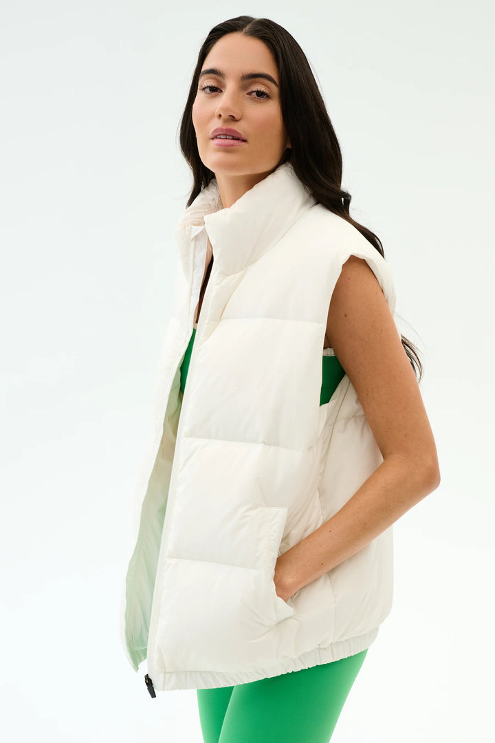 Summit Nylon Puffer Vest - White