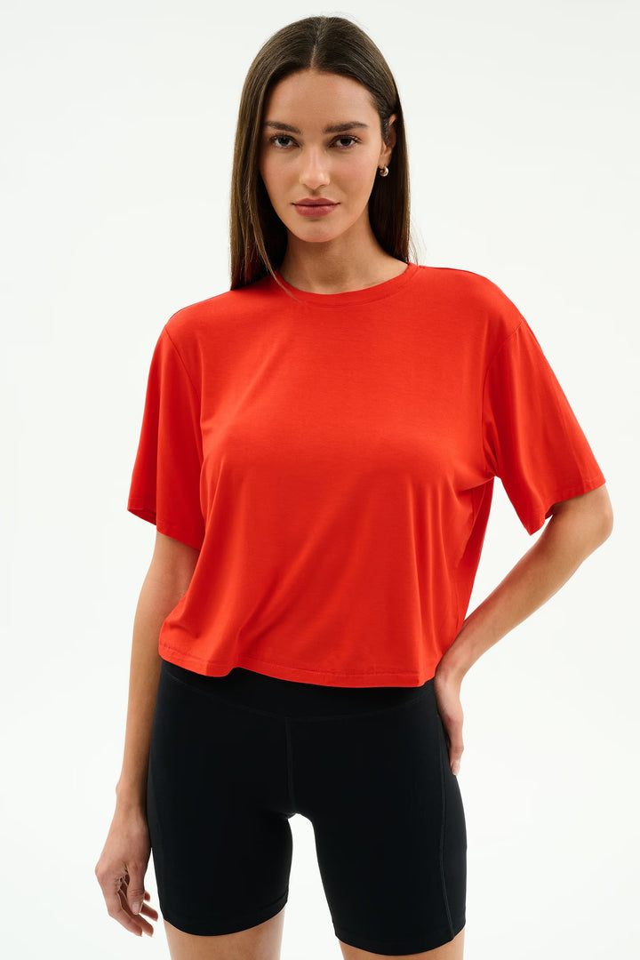 Djuna Oversized Jersey Tee - Lotus Red