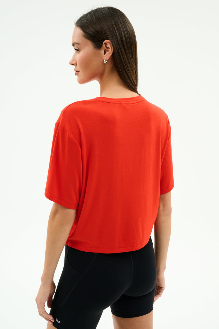 Djuna Oversized Jersey Tee - Lotus Red