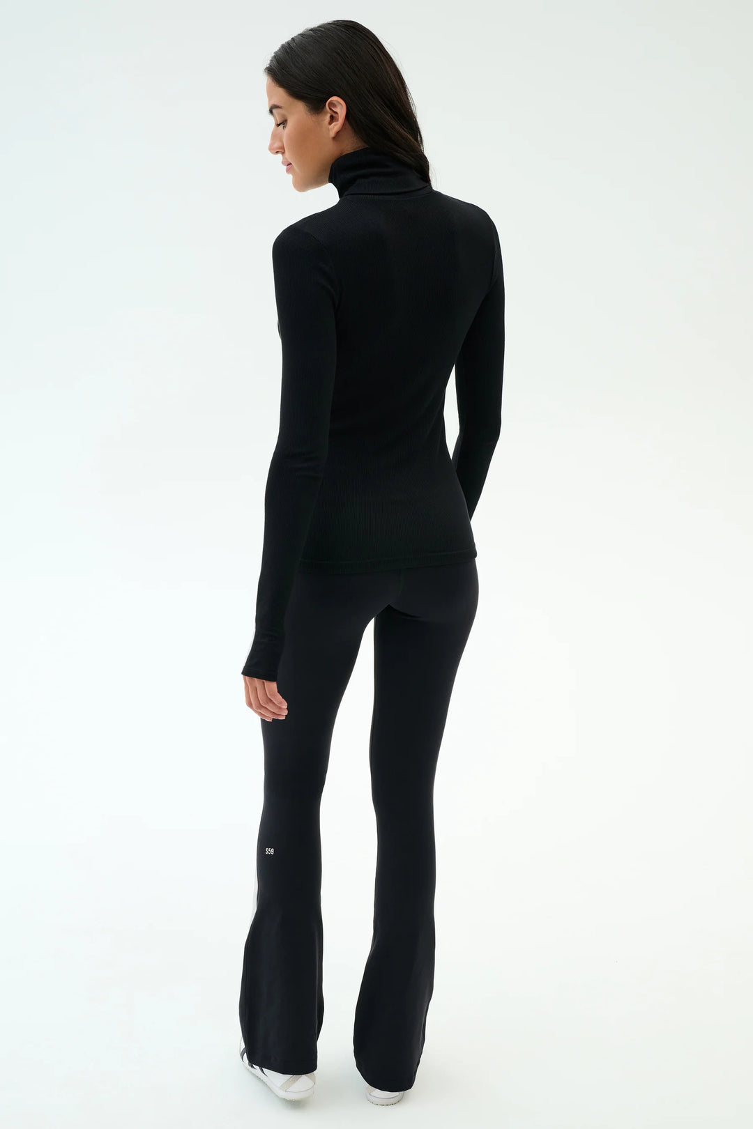 Lennon Rib Turtleneck - Black/White
