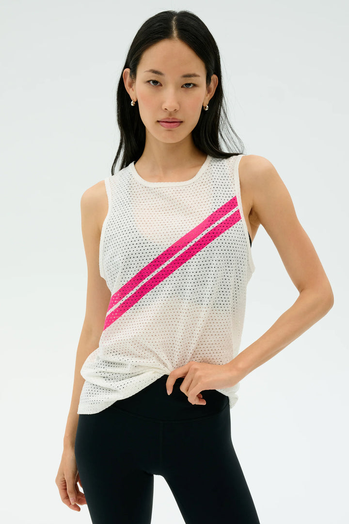 Bandit Mesh Tank - White/Berry