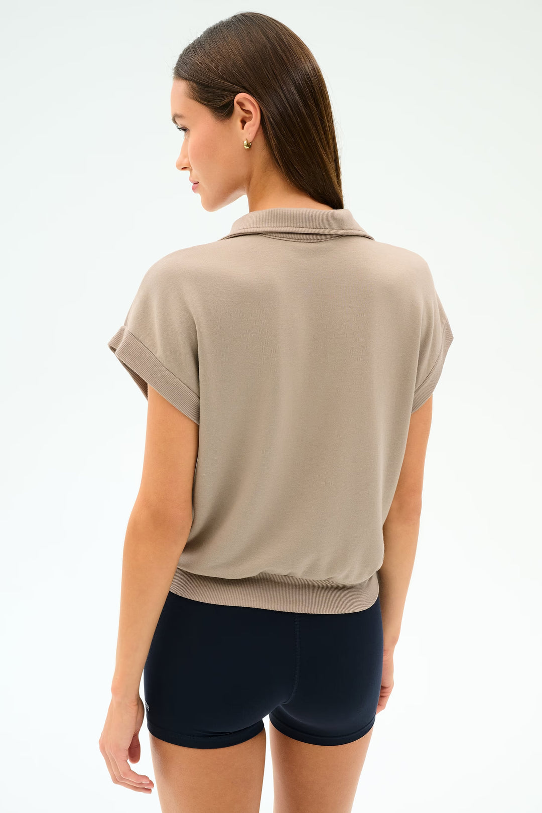 Evie Fleece Sleeveless Polo - Latte