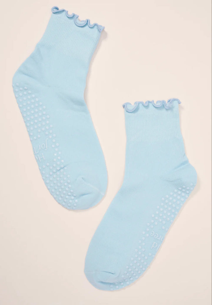 Cotton Candy Grip Socks - Baby Blue