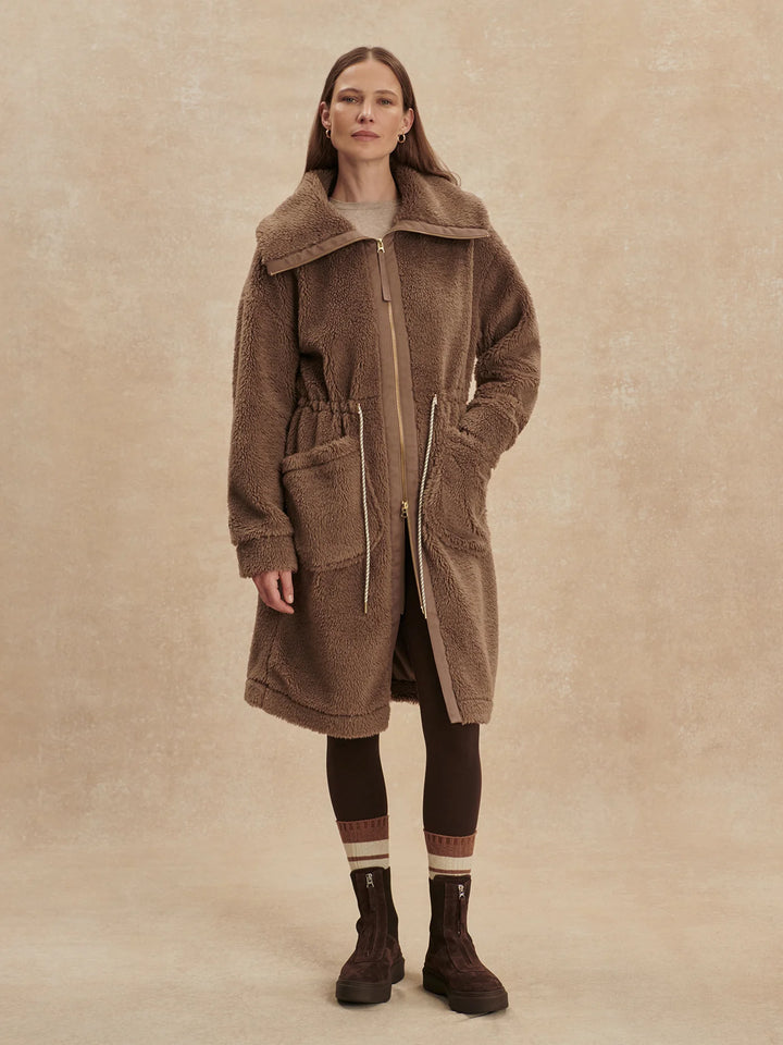 Logan Sherpa Coat - Ash Taupe