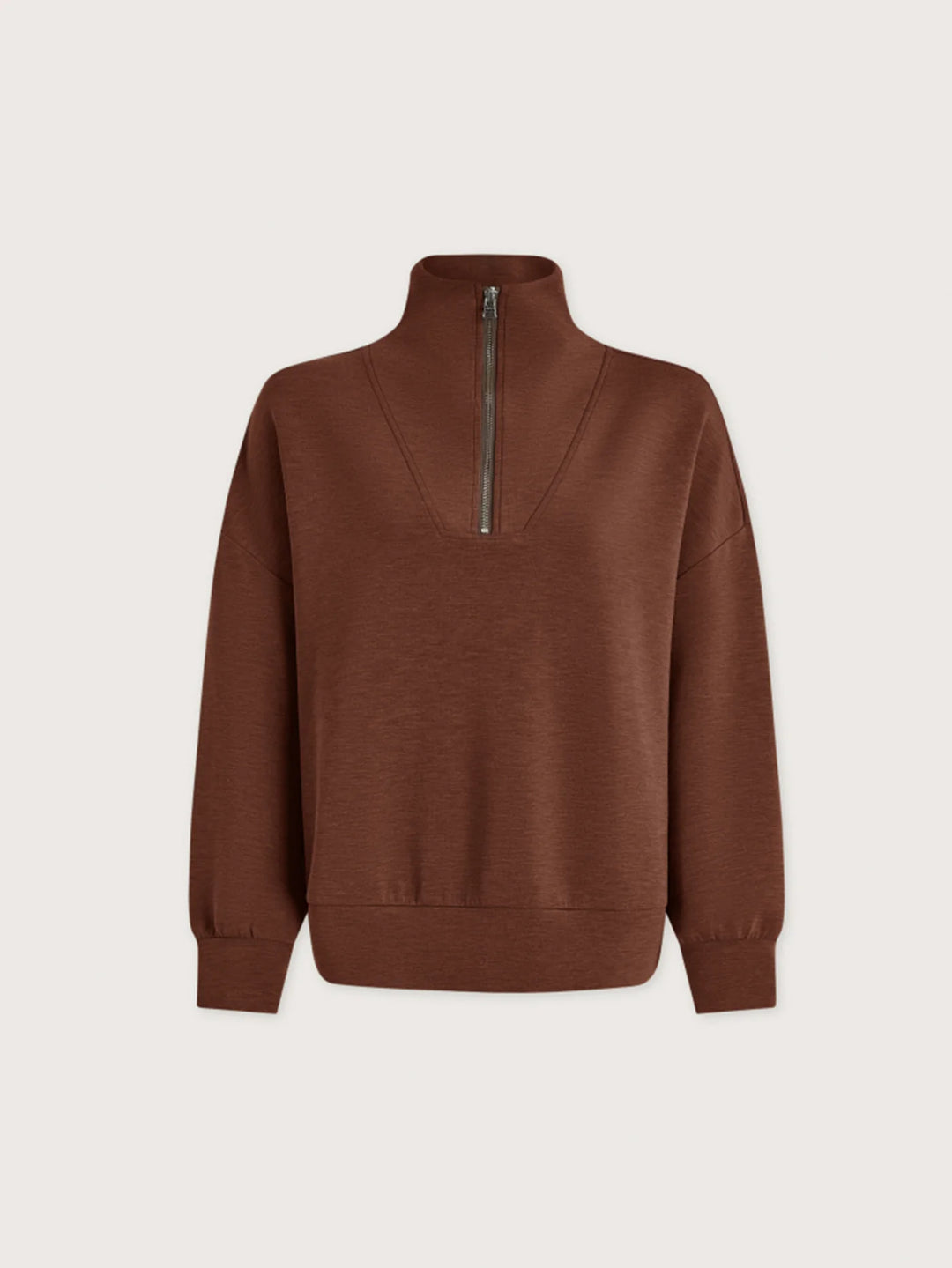 Hawley Half-Zip Sweat - Golden Bronze Marl,