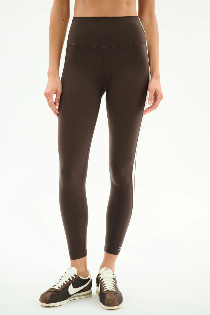 Bianca High Waist Rigor 7/8 Legging - Dark Chocolate/White