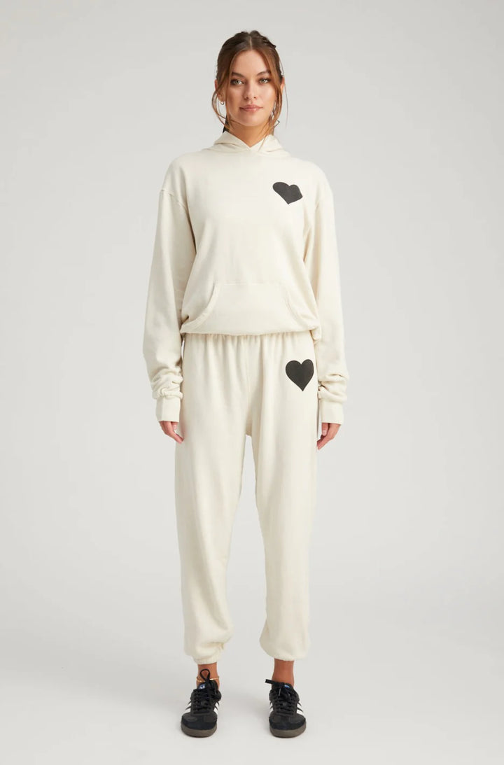 Heart Sweatpants - Vintage White