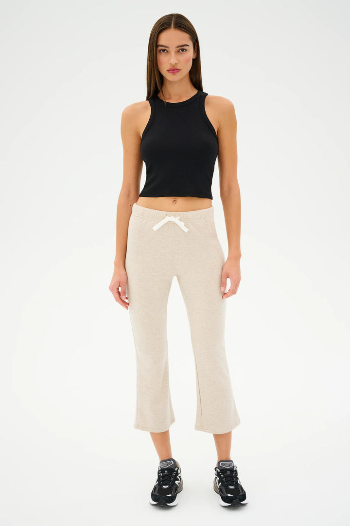 Brooks Fleece Cropped Flare - Heather Oatmeal