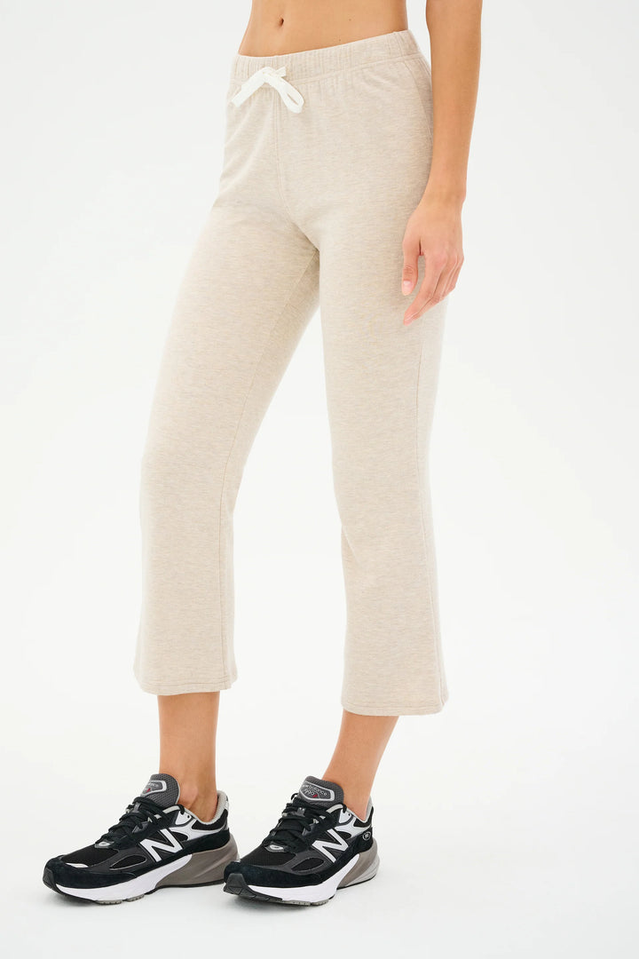 Brooks Fleece Cropped Flare - Heather Oatmeal