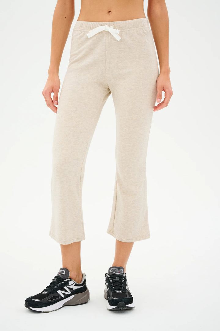 Brooks Fleece Cropped Flare - Heather Oatmeal