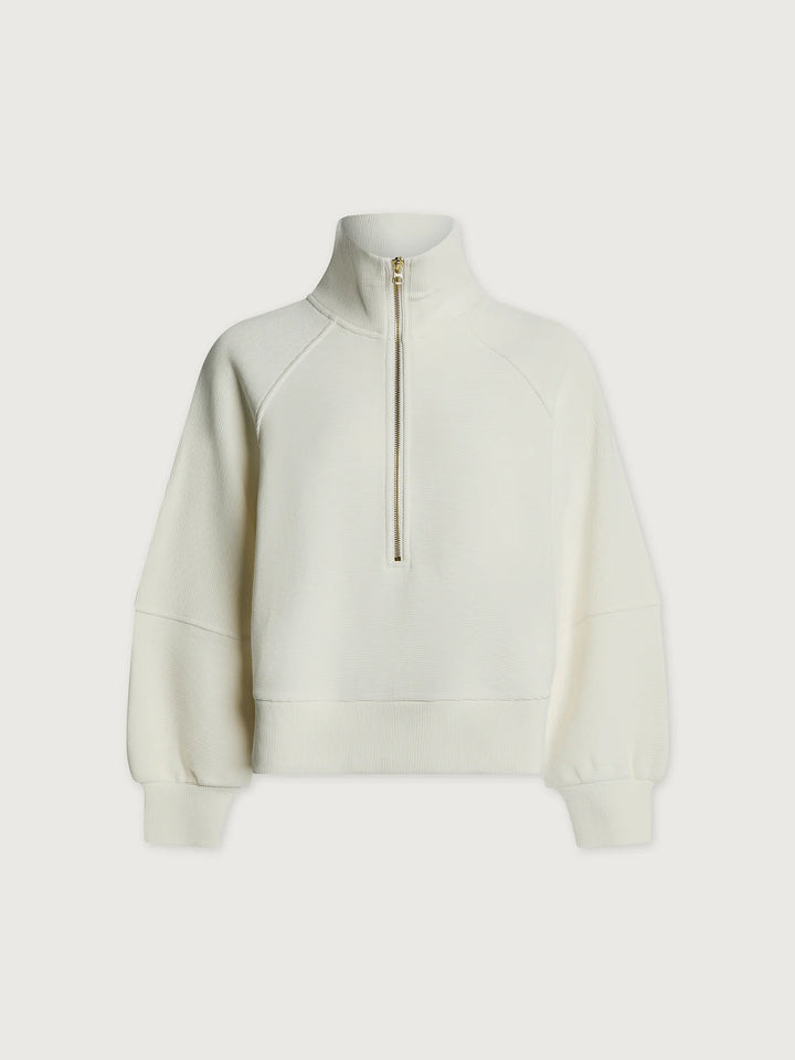 Milano Half Zip Sweat - Ivory