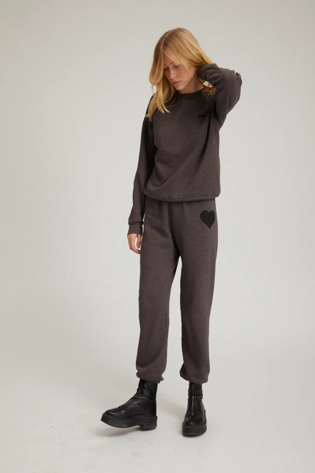 Heart Sweatpants - Charcoal/Black