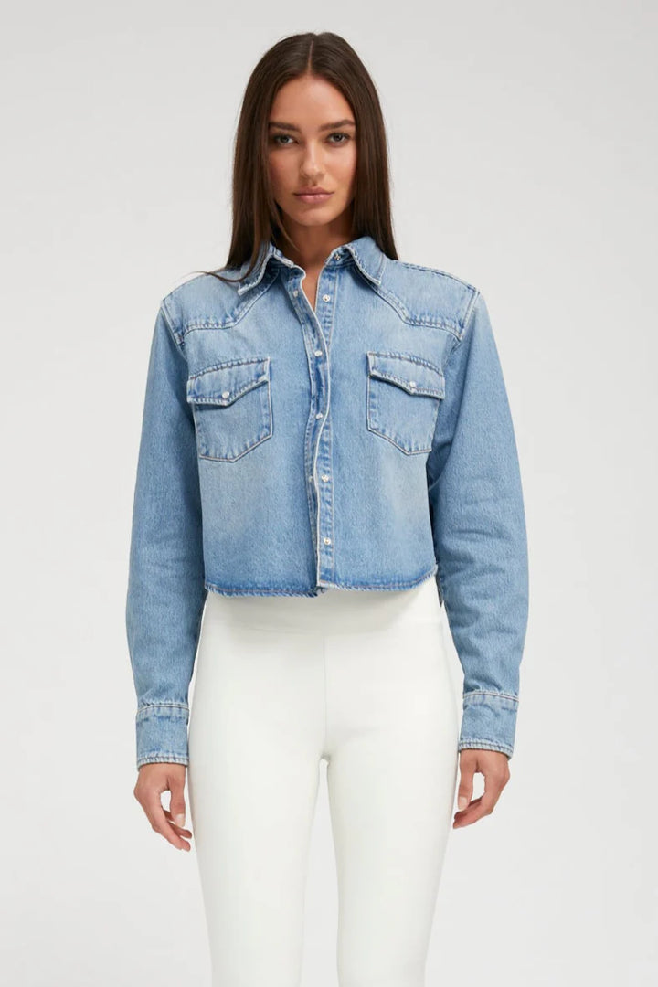 Cropped Western Button Down - Paradis Denim