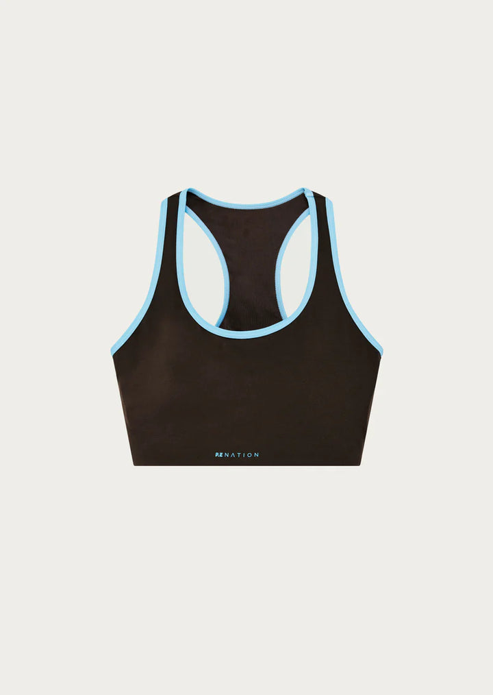 Stellar Sports Bra - Coffee/Bright Blue