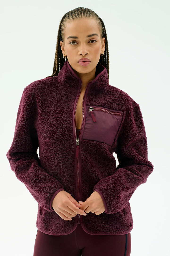 Harris Sherpa Jacket - Dark Cherry