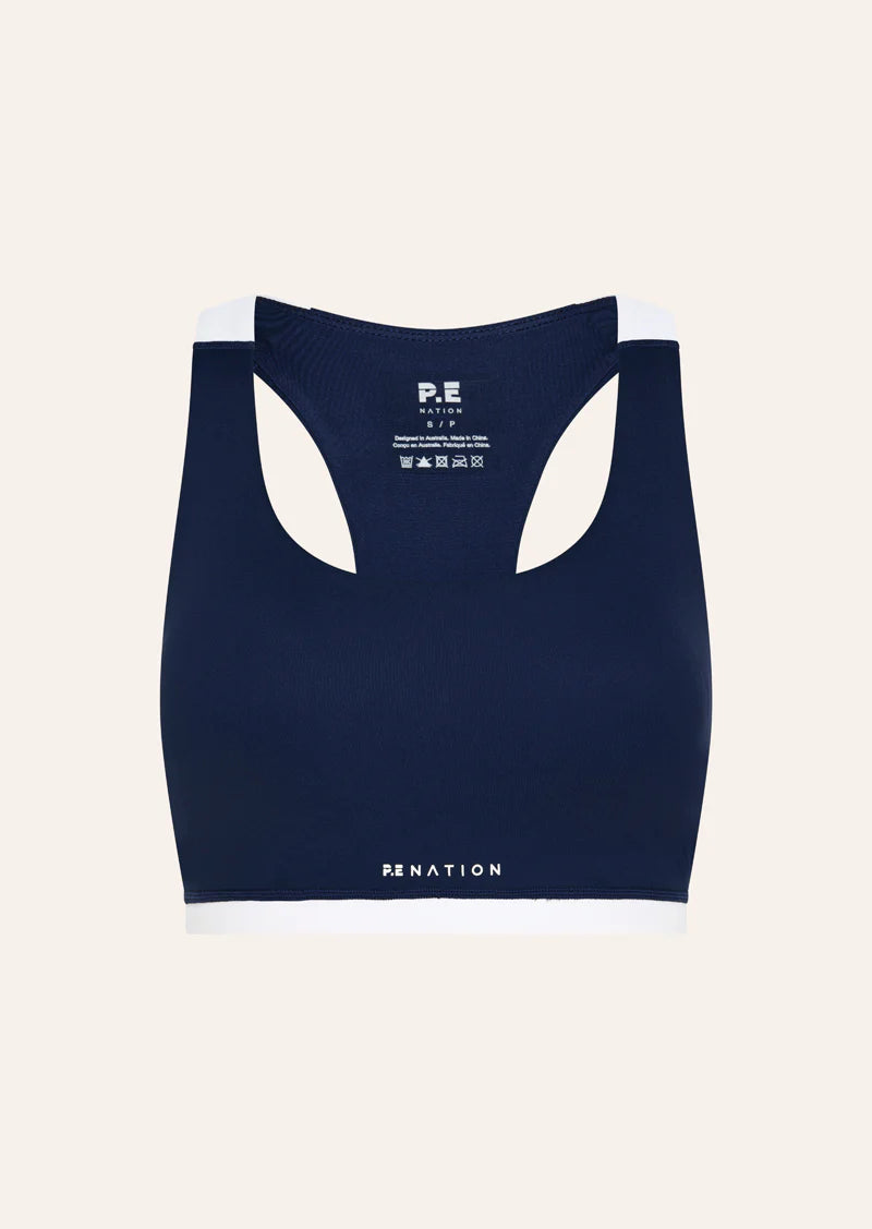 Highgate Sports Bra - Navy/Optic White