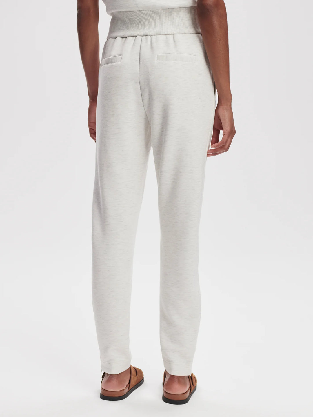 Slim Zip Hem Pant 29.5" - Ivory Marl