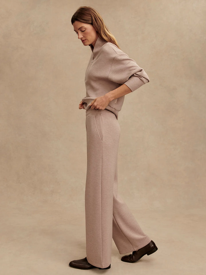 The Wide Leg Pant 28" - Taupe Marl