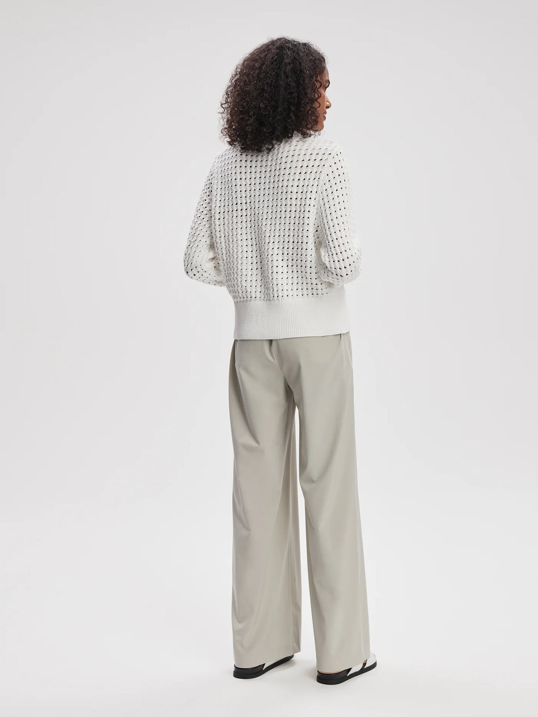 Bettina Textured Knit Jacket - Snow White