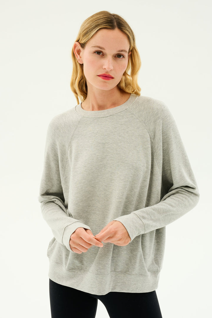 Andie Oversized Fleece Sweatshirt - Heather Grey