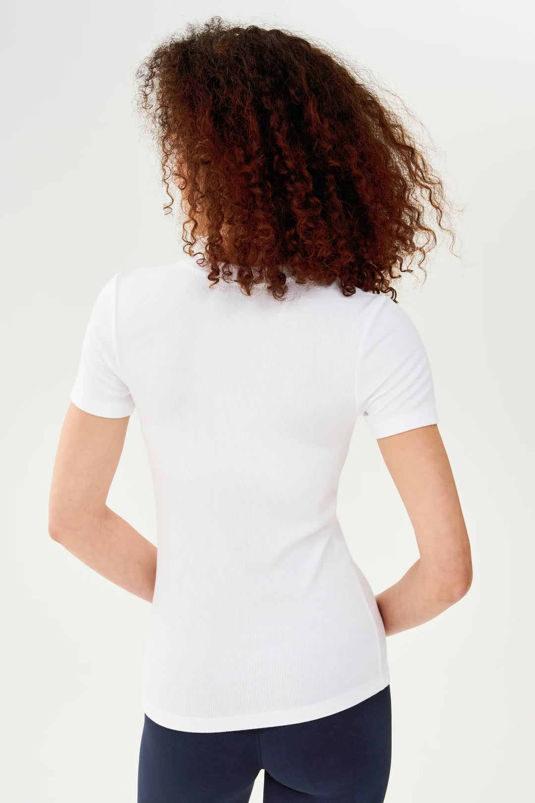 Louise Rib Short Sleeve - White