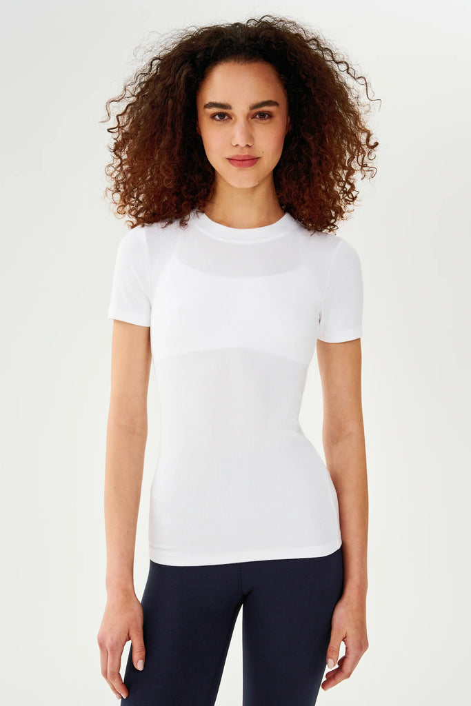 Louise Rib Short Sleeve - White