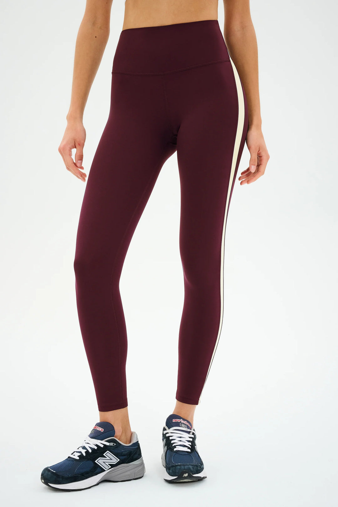 Clare High Waist Rigor 7/8 Legging - Dark Cherry/Creme
