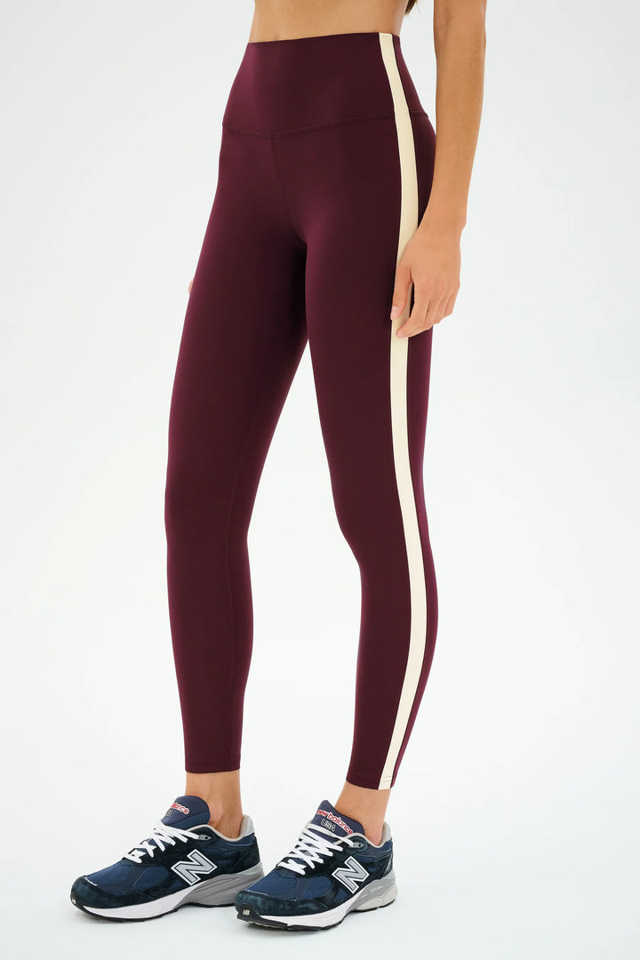 Clare High Waist Rigor 7/8 Legging - Dark Cherry/Creme