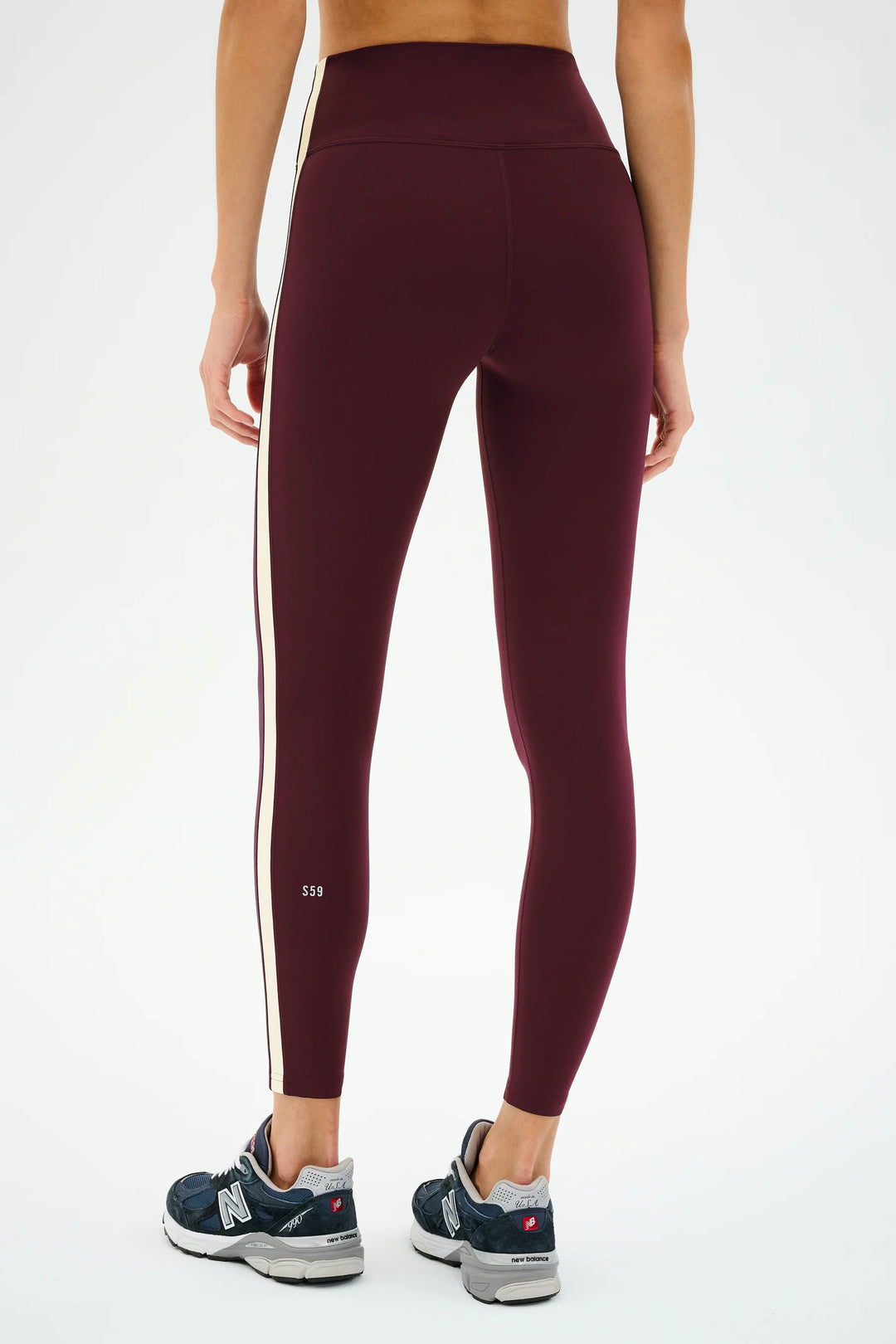 Clare High Waist Rigor 7/8 Legging - Dark Cherry/Creme