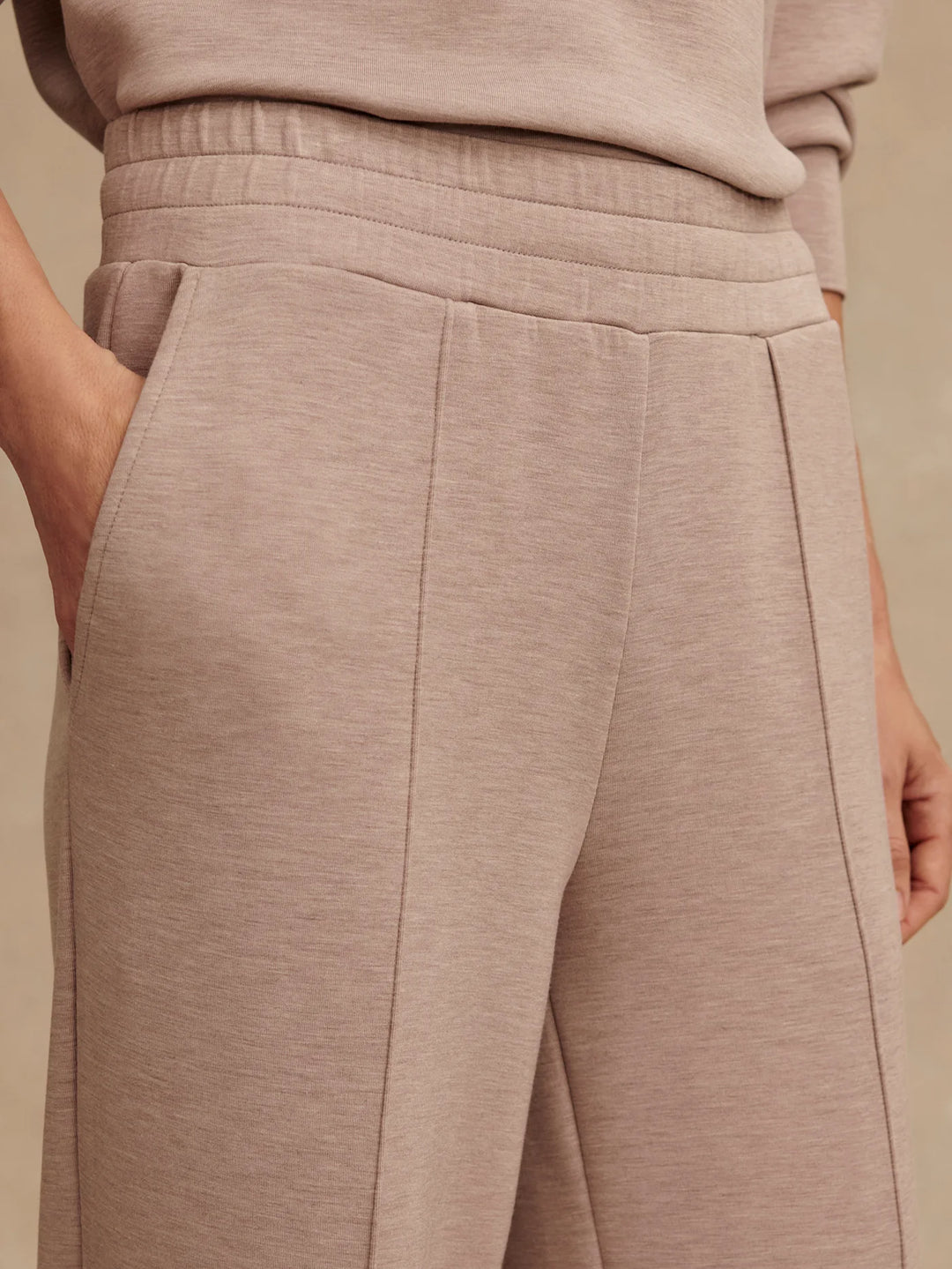 The Wide Leg Pant 28" - Taupe Marl