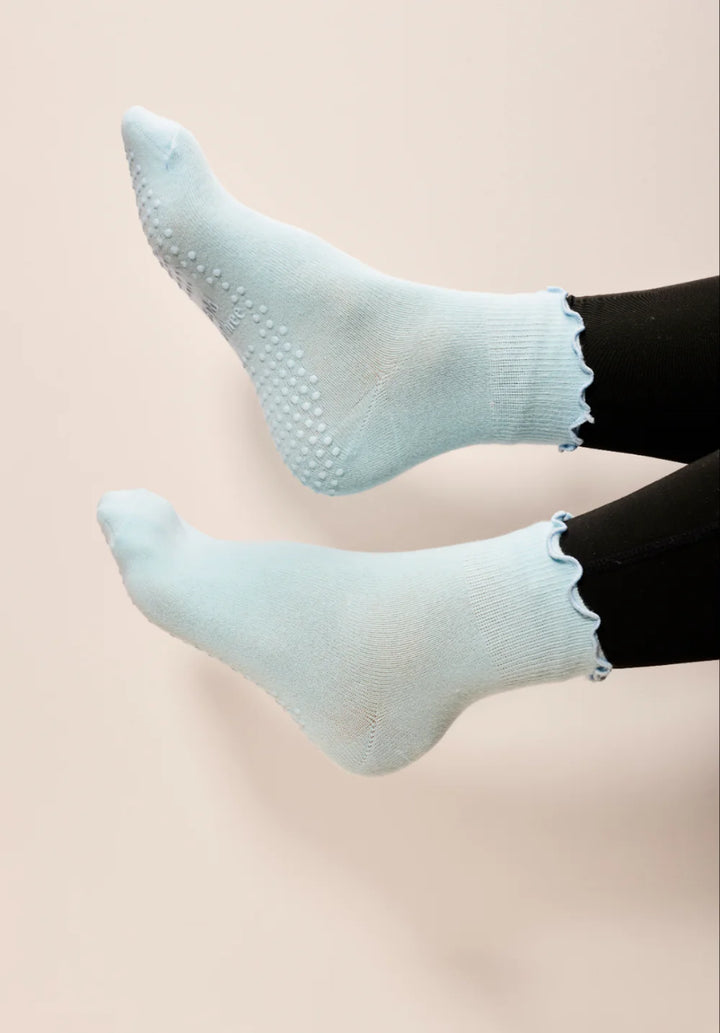 Cotton Candy Grip Socks - Baby Blue