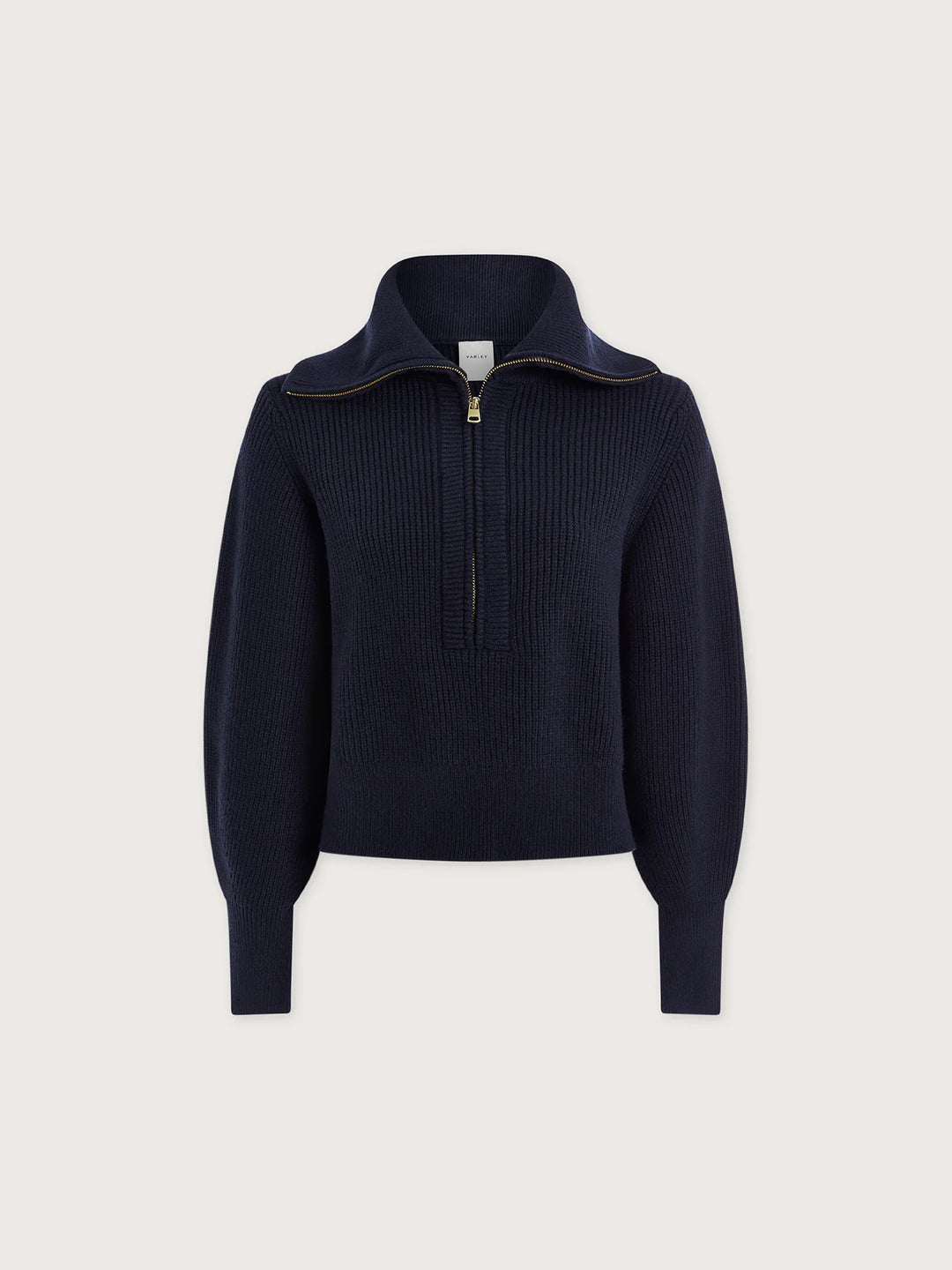 Maura Half-Zip Rib Knit - Navy