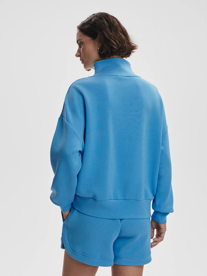 Hawley Half Zip Sweat - Azure Blue