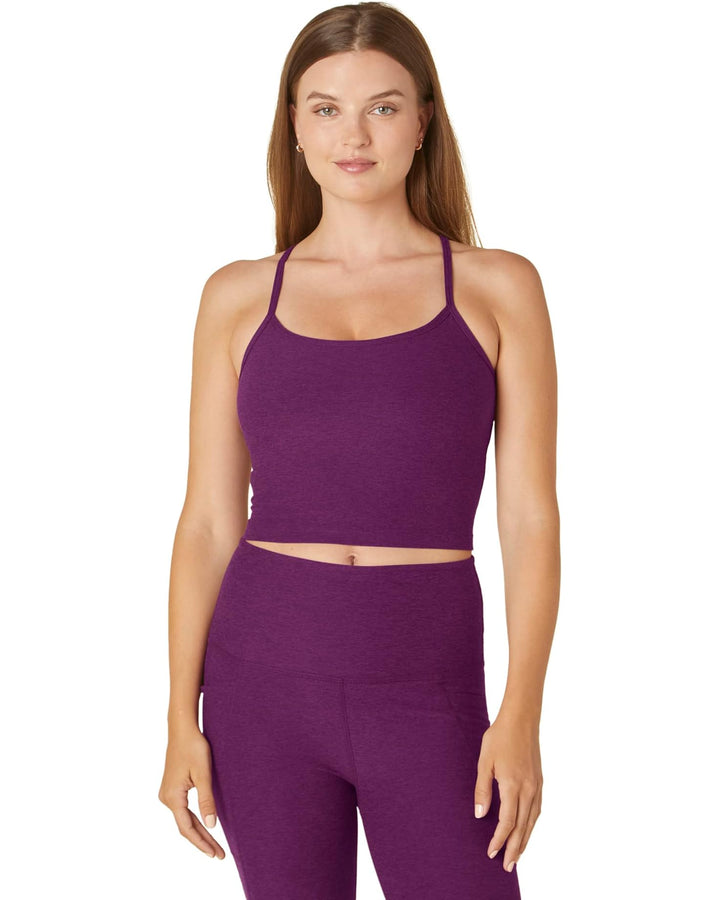 Spacedye Slim Racerback Cropped Tank - Aubergine Beet