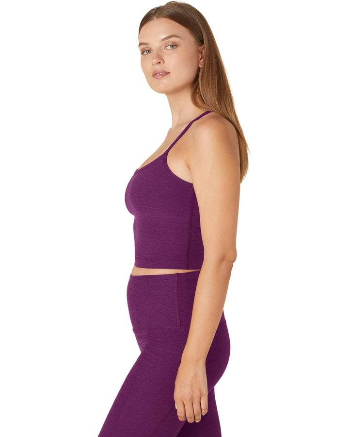 Spacedye Slim Racerback Cropped Tank - Aubergine Beet