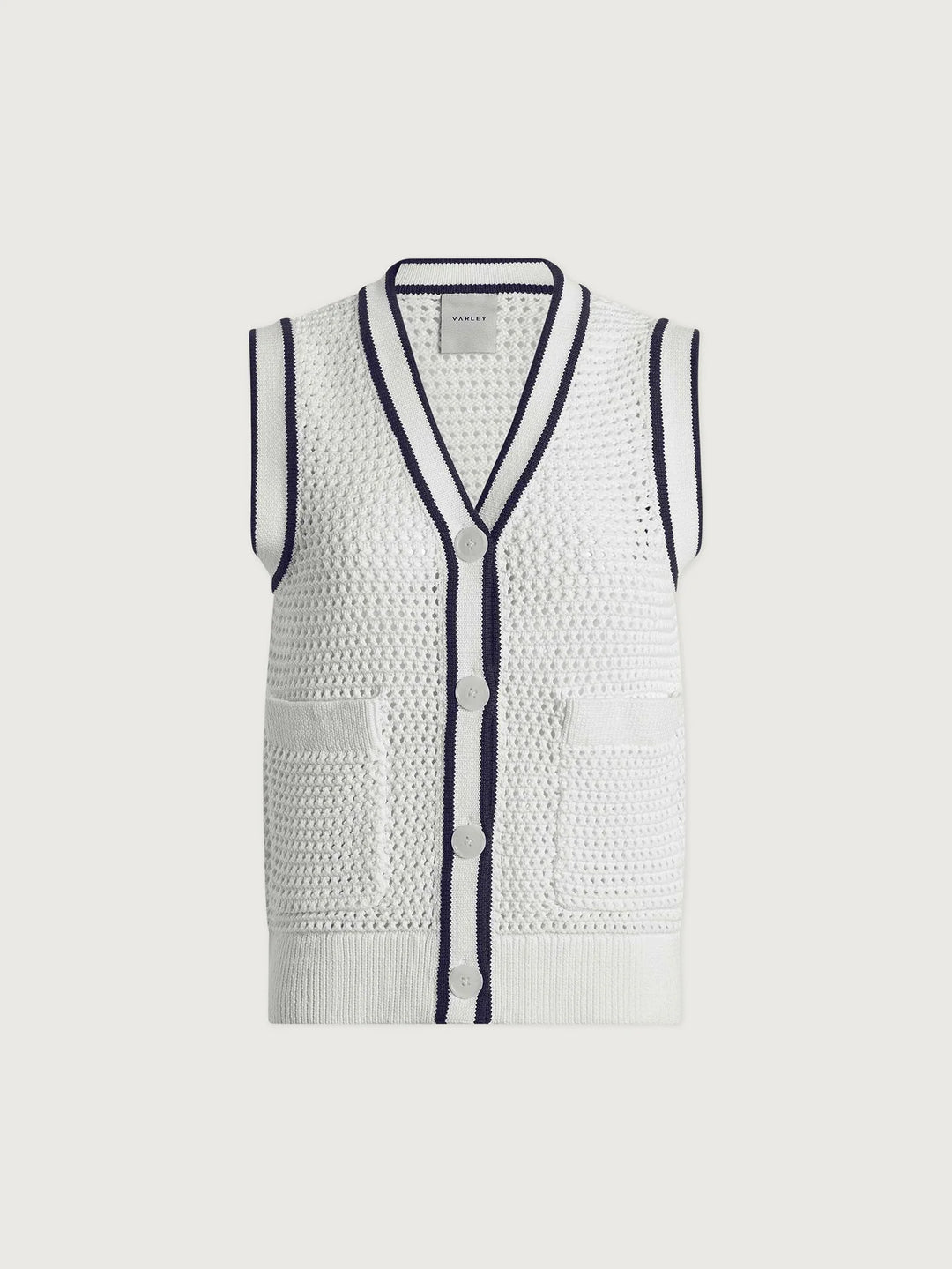 Leilani V-Neck Tank - White/Blue Nights