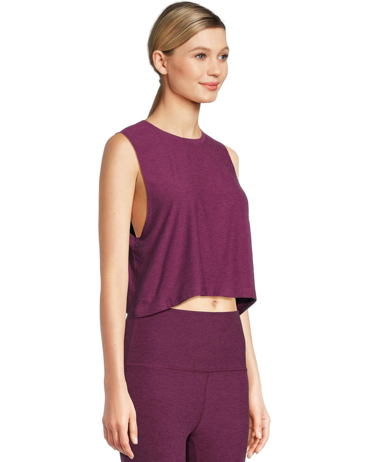Featherweight Minimal Cropped Tank - Aubergine Beet